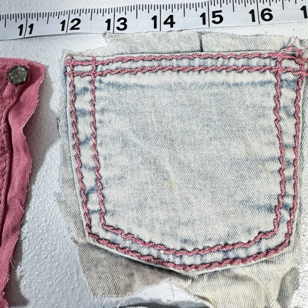 Denim Pockets For Crafts Pink 17 Pairs